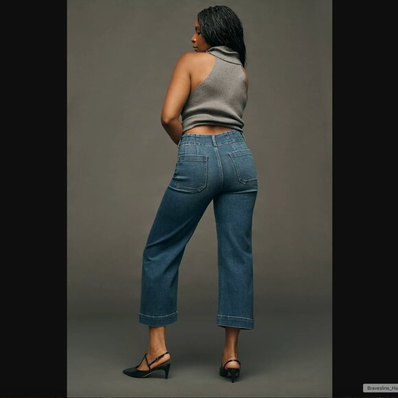 NWT The Colette Crop High-Rise Wide-Leg Jeans by Maeve, Size 32 - Picture 2 of 8